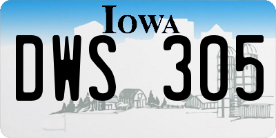 IA license plate DWS305