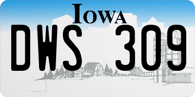 IA license plate DWS309