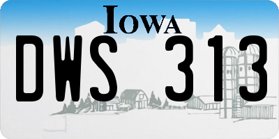 IA license plate DWS313