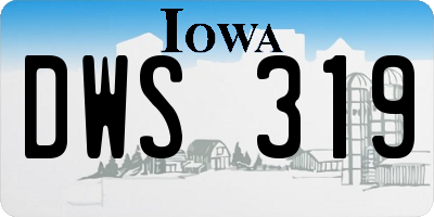 IA license plate DWS319
