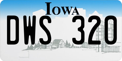 IA license plate DWS320