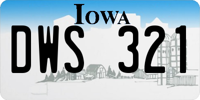 IA license plate DWS321
