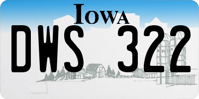 IA license plate DWS322