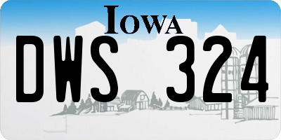 IA license plate DWS324