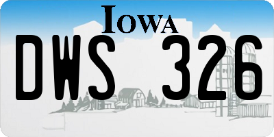 IA license plate DWS326