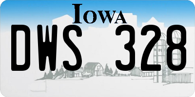 IA license plate DWS328