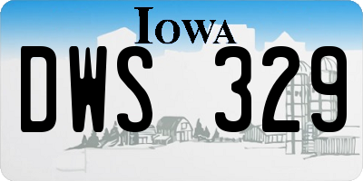 IA license plate DWS329