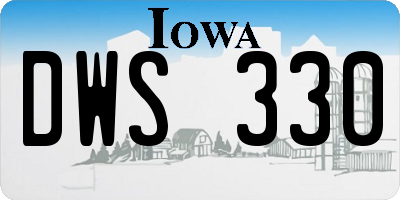 IA license plate DWS330