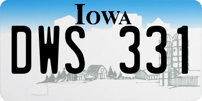 IA license plate DWS331