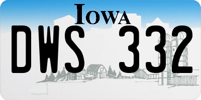 IA license plate DWS332