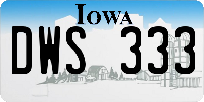IA license plate DWS333