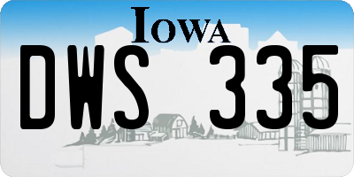 IA license plate DWS335