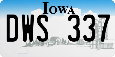 IA license plate DWS337