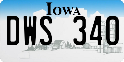 IA license plate DWS340