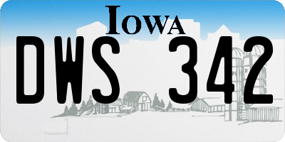 IA license plate DWS342