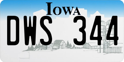 IA license plate DWS344