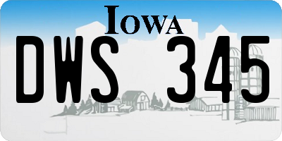IA license plate DWS345