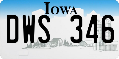 IA license plate DWS346