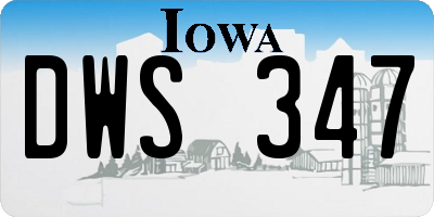 IA license plate DWS347