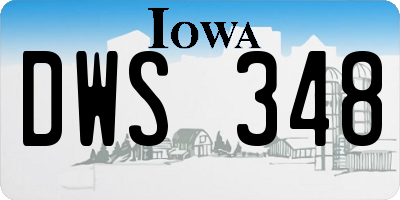 IA license plate DWS348