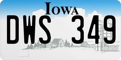 IA license plate DWS349