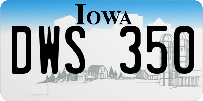 IA license plate DWS350