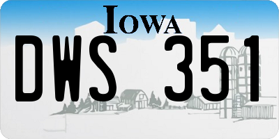 IA license plate DWS351