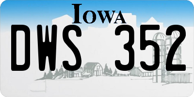 IA license plate DWS352