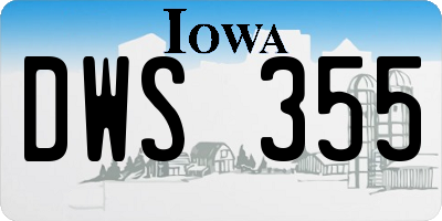 IA license plate DWS355