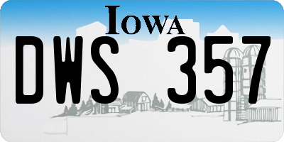 IA license plate DWS357