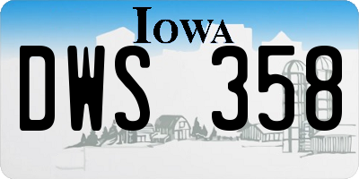 IA license plate DWS358