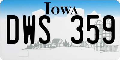 IA license plate DWS359