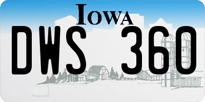 IA license plate DWS360
