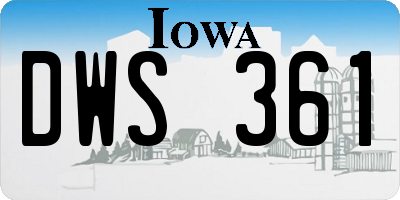 IA license plate DWS361