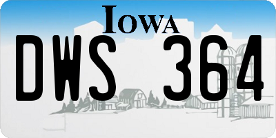 IA license plate DWS364