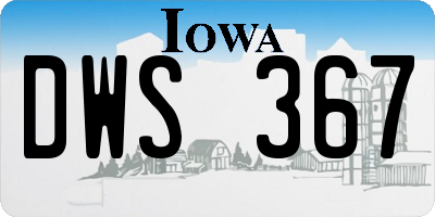 IA license plate DWS367