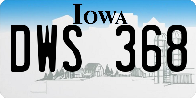 IA license plate DWS368