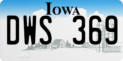 IA license plate DWS369