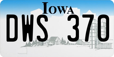 IA license plate DWS370