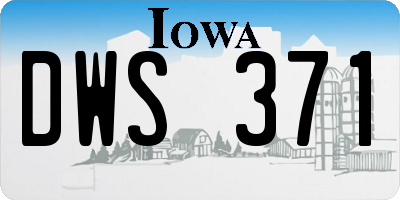 IA license plate DWS371