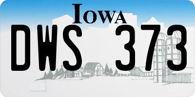IA license plate DWS373