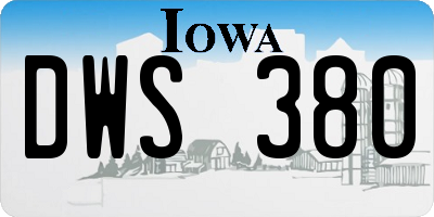 IA license plate DWS380