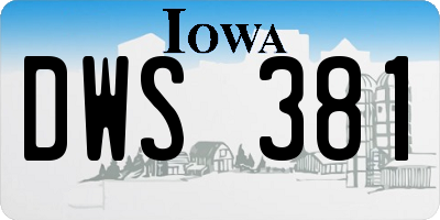 IA license plate DWS381