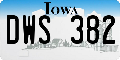 IA license plate DWS382
