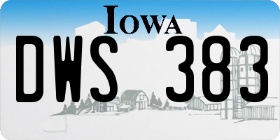 IA license plate DWS383