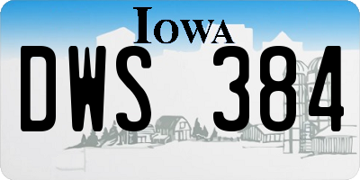 IA license plate DWS384