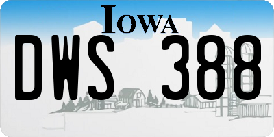 IA license plate DWS388