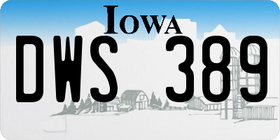 IA license plate DWS389