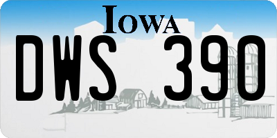 IA license plate DWS390