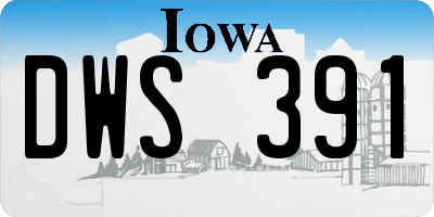 IA license plate DWS391